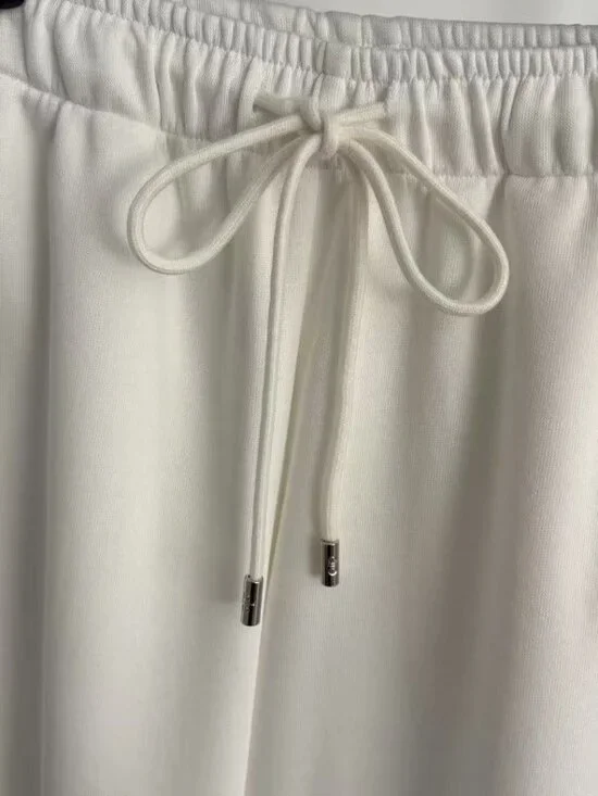 Alo Yoga Pure White Striped Casual Set, Size M. - Picture 5 of 8